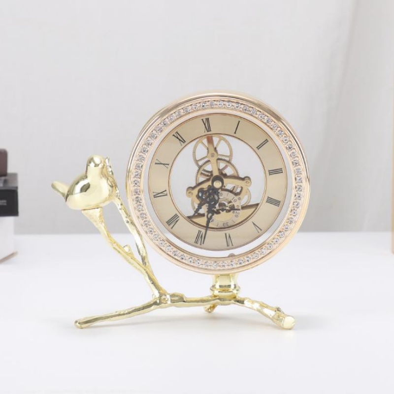 Fabbrica diretta che vende orologi a stile europeo retrò creativo di orologio da tavolo metallo Bird Orologio casa decorazione di orologi da parete